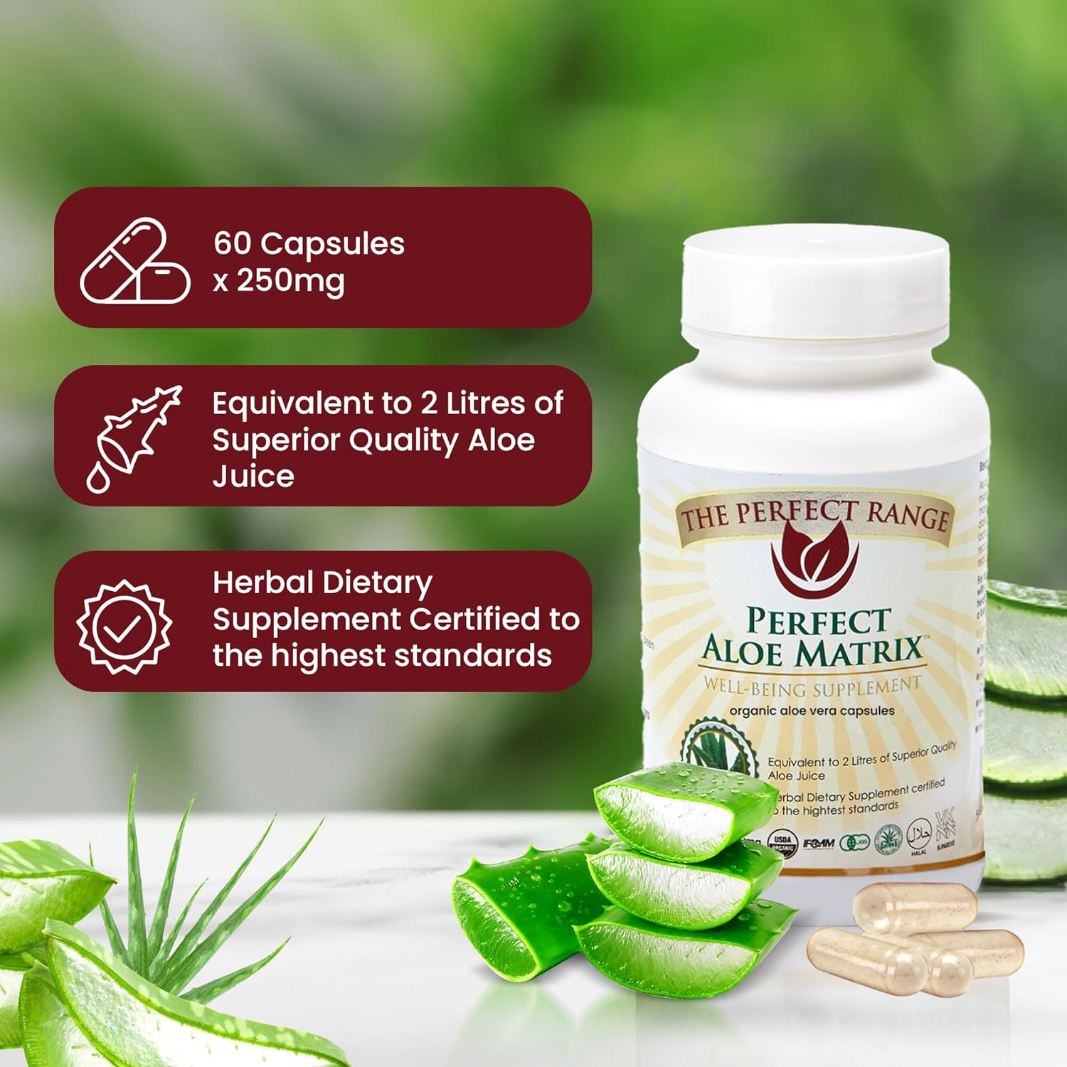 Certified Aloe Vera Gel Pills by Perfect Look & Health